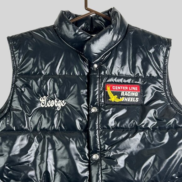 Vintage Center Line Racing Apparel Puffer Vest X-Large Nylon/Polyester Black - Picture 9 of 13